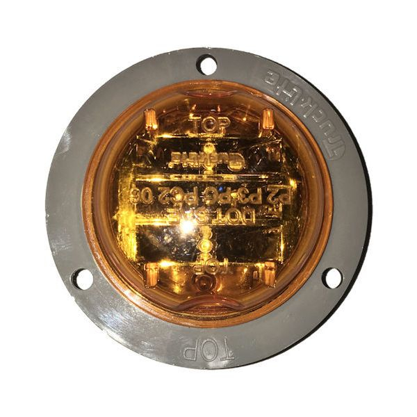 2 IN. YELLOW LED MARKER LIGHT AND FLANGE