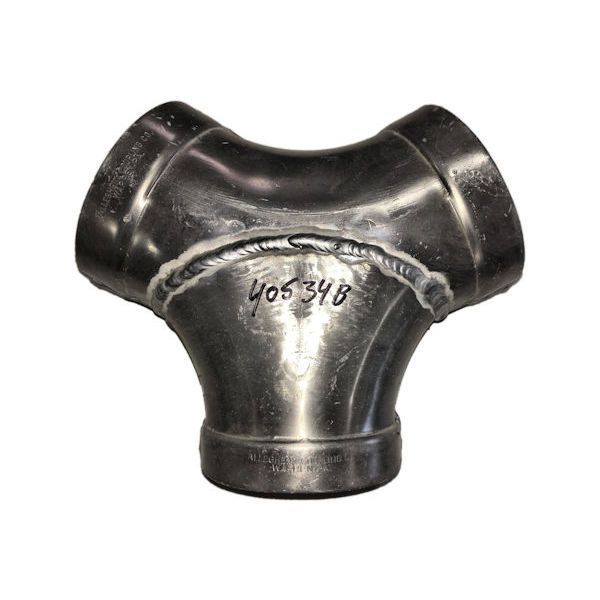 Aluminum Pipe Y: 3 In. 60 Degrees, Long Radius