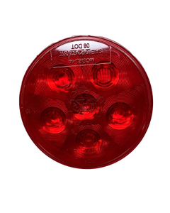 Super 44 LED 4" Round 6 Diode Red Polycarbonate Lens,Stop Turn Tail Light