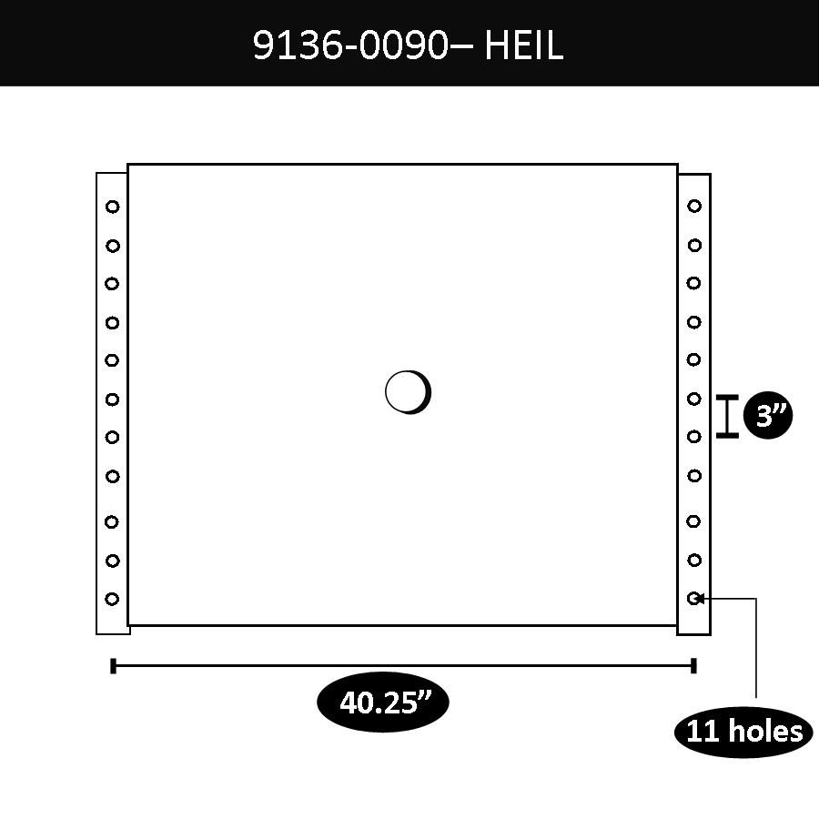 HEIL STANDARD UPPER COUPLER, 40 1/4" X 3", 11 BOLT HOLES