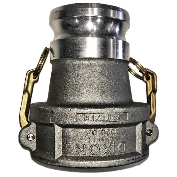 4" Female Coupler X 3" Male Adapter, Aluminum