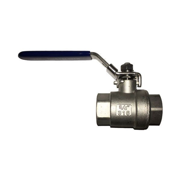 3/4" NPT Threaded Stainless Steel Full Port Ball Valve, 1000 WOG