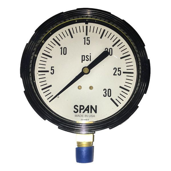 3.5" Span 0-30 PSI Bottom Port Gauge