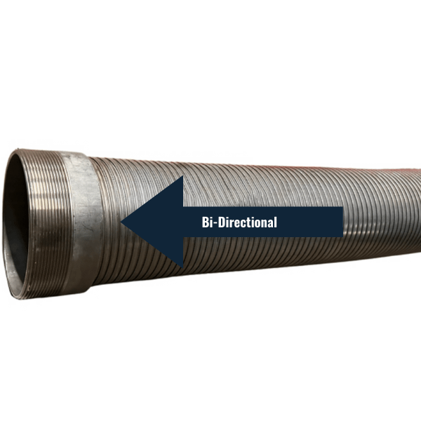 Bi-Directional Stainless-Steel Hose, 4" X 165" Male Thread 
