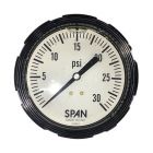 Span Tanker Trailer 3.5", 0-30 PSI Back Mount Gauge