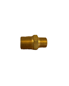 1/2" Male NPT X 3/8" Male NPT Hex Brass Nipple