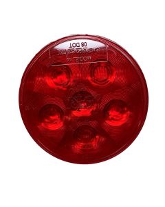 Super 44 LED 4" Round 6 Diode Red Polycarbonate Lens,Stop Turn Tail Light