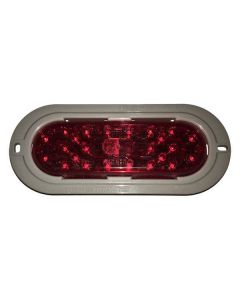 Aluminum Red, Stop, Oval LED Light