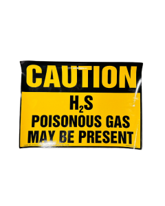 14" X 10" Yellow H2S Caution Decal