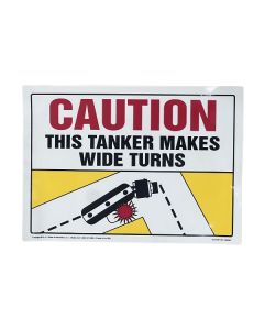 Caution Wide Turn Decal