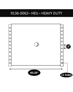 Heavy Duty Upper Coupler, 40 1/4" X 3", 11 Bolt Holes