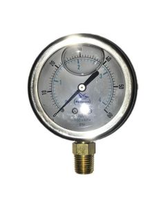 Tank Trailer Gauge- 2.5", Liq. Filled, 0-60 PSI, Bottom Port