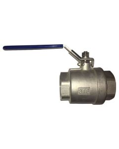 2" NPT Threaded Stainless Steel Full Port Ball Valve, 1000 WOG