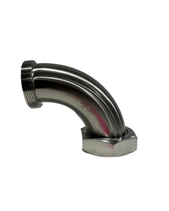 Threaded Bevel Seat x Plain Bevel Seat with Hex Nut 90° Elbow