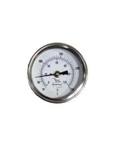 6" Stem Temperature Gauge, 0-250 PSI