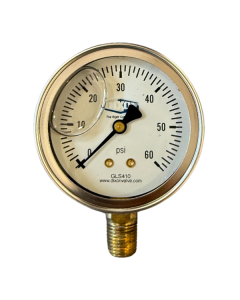 Liquid Filled Lower Mount Stainless Case Gauge, 60 PSI