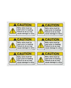 Caution Belly Valve Decal