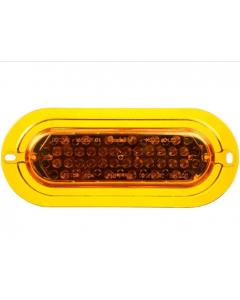 Super 60, LED, Strobe, 36 Diode, Oval Yellow, Black Flange Mount, 12V