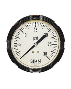 3.5" Span Lighted Gauge, 30 PSI, Panel Mount U-Clamp