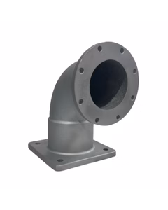 5" SQ X 4" TTMA, Aluminum Flanged Elbow Blower 90 Degree