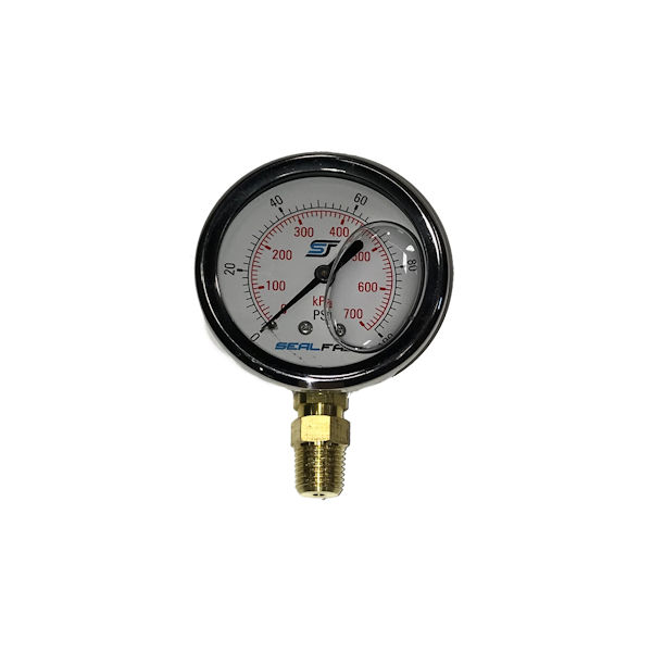 2.5" Pressure Gauge, Liquid Filled Stainless Case, Lower Mount