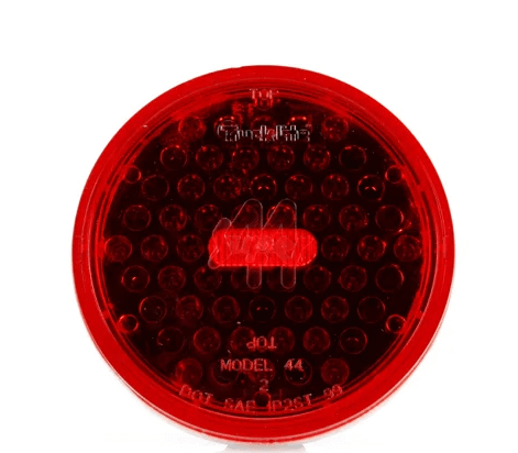 Super 44, LED, Strobe, 42 Diode, Round Red, Metalized, 12V